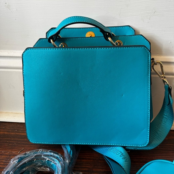 Steve Madden Purse Teal Green Bevelyn Handbag Satchel Crossbody Viral TikTok - Picture 4 of 5